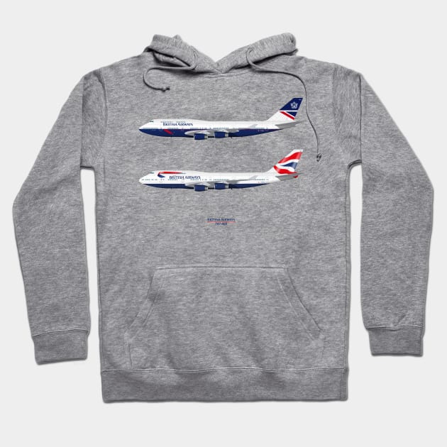 British Airways 747s Hoodie by SteveHClark